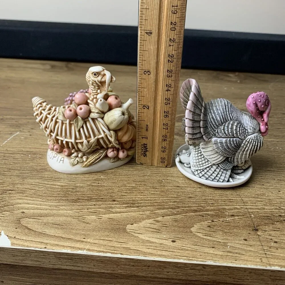 Harmony Kingdom Turkey Gobblefest Cornucopia Thanksgiving Trinket Box Figurines